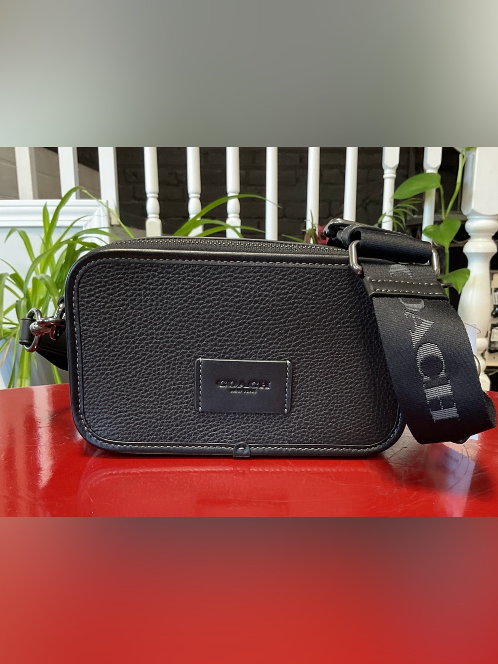 Coach Wyatt Black Pebbled Leather Crossbody